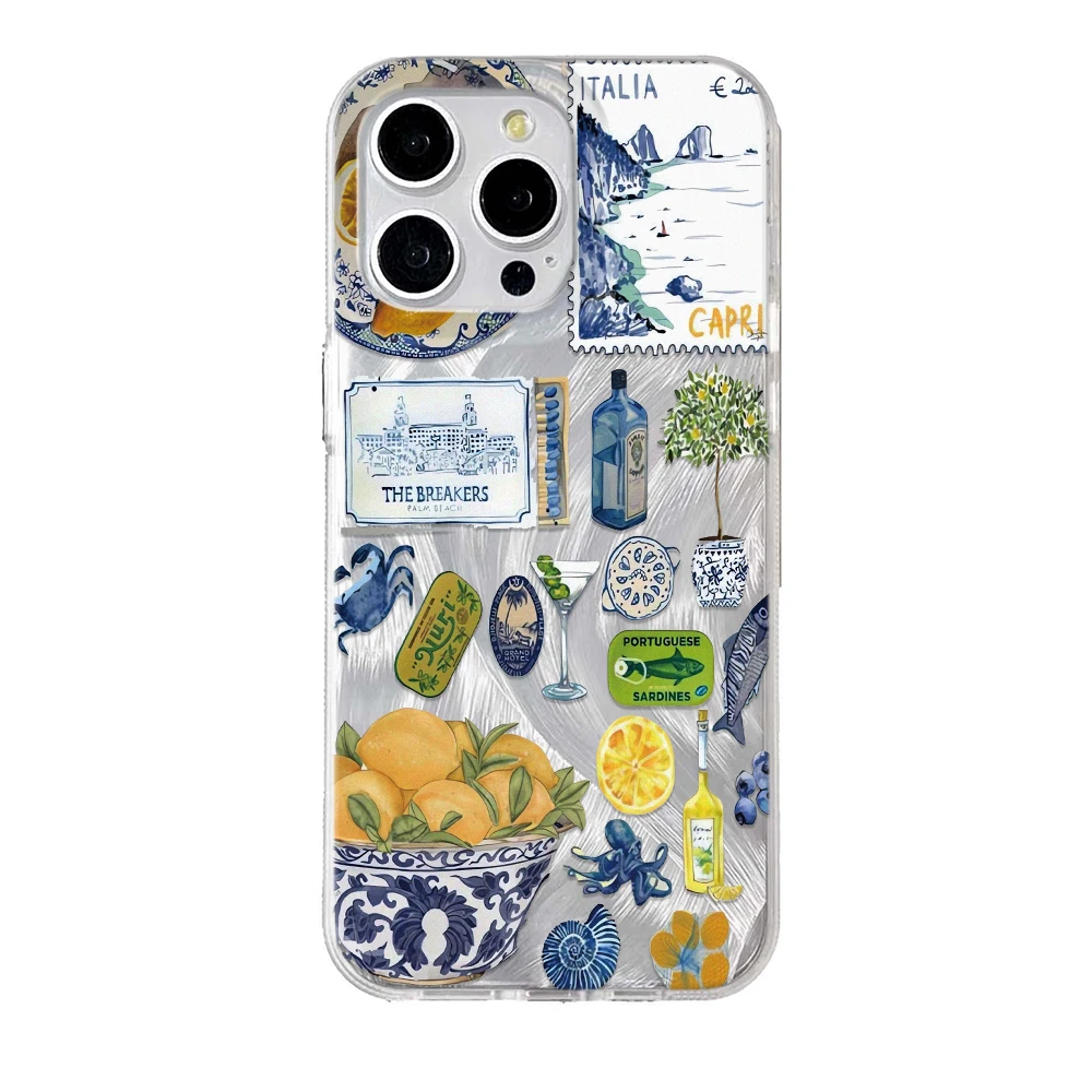 รูปสินค้า เคสโทรศัพท์ลายดอกไม้เมดิเตอร์เรเนียน