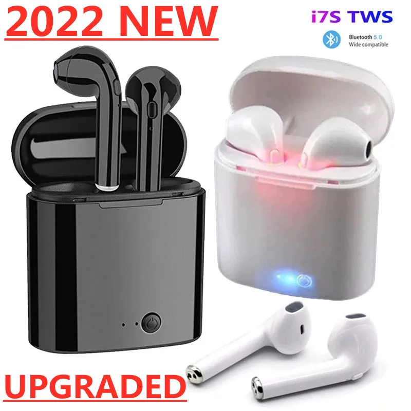 Auriculares tws i7s inalámbricos por Bluetooth 5,0, Auriculares deportivos con micrófono y caja de carga para todos los teléfonos inteligentes