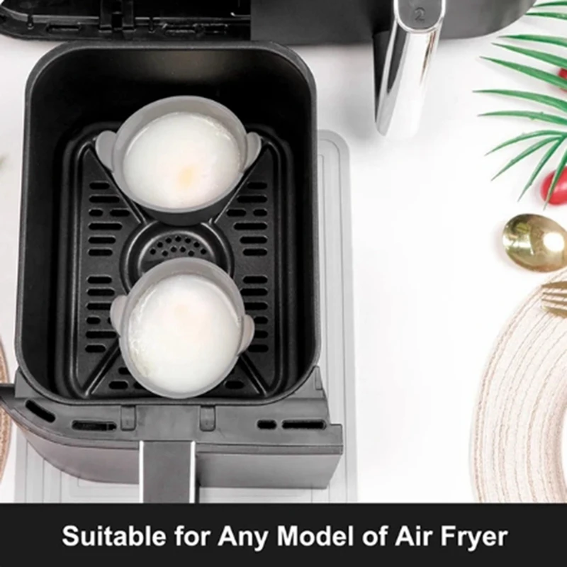 AB43 For-Ninja-DZ201-Foodi-Egg-Poacher-Air-Fryer-Egg-Poacher,-Silicone-Ramekins-For-Ninja-Air-Fryer-Durable-A