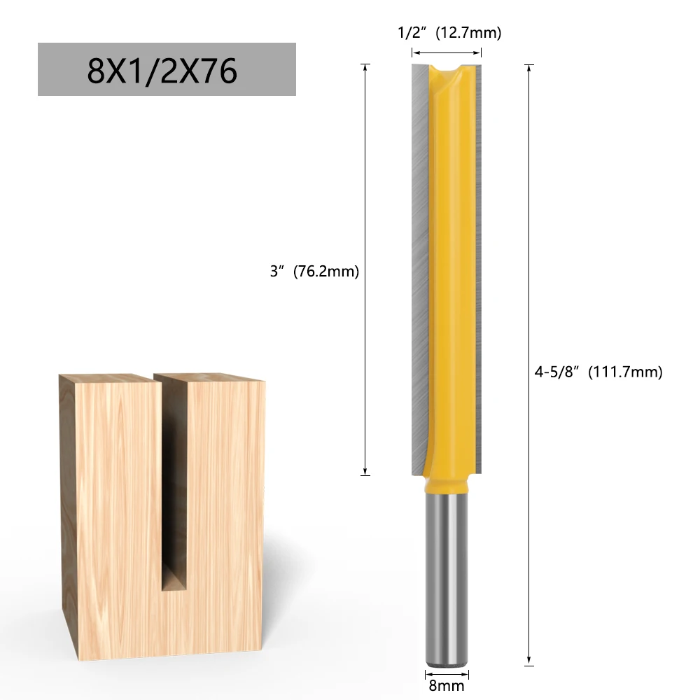 LAVIE 1pc 8mm Schaft Gerade Router Bit 1/2 Zoll Fräsen Schneiden Durchmesser Rand Holzbearbeitung Trimmen Cutter Messer – Detail 4