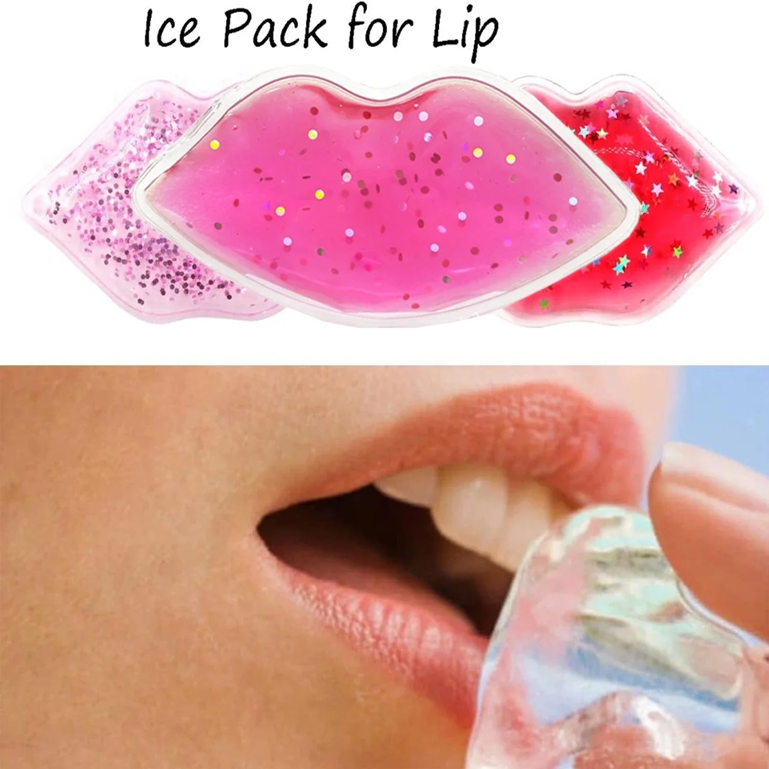 6 Packs Lip Gel Ice Packs Flexible Reusable Cooling Pad Cold Compress for Cosmetic Injuries Pain Relief Cold Use for Lip Surgery