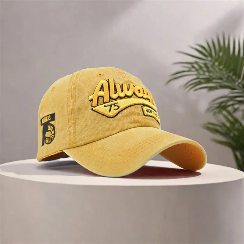 Gewaschene und bestickte Entenzungenmütze für Herren, Outdoor-Mode, Persönlichkeit, Straße, Damen, Sonnenschutz, Baseballmütze