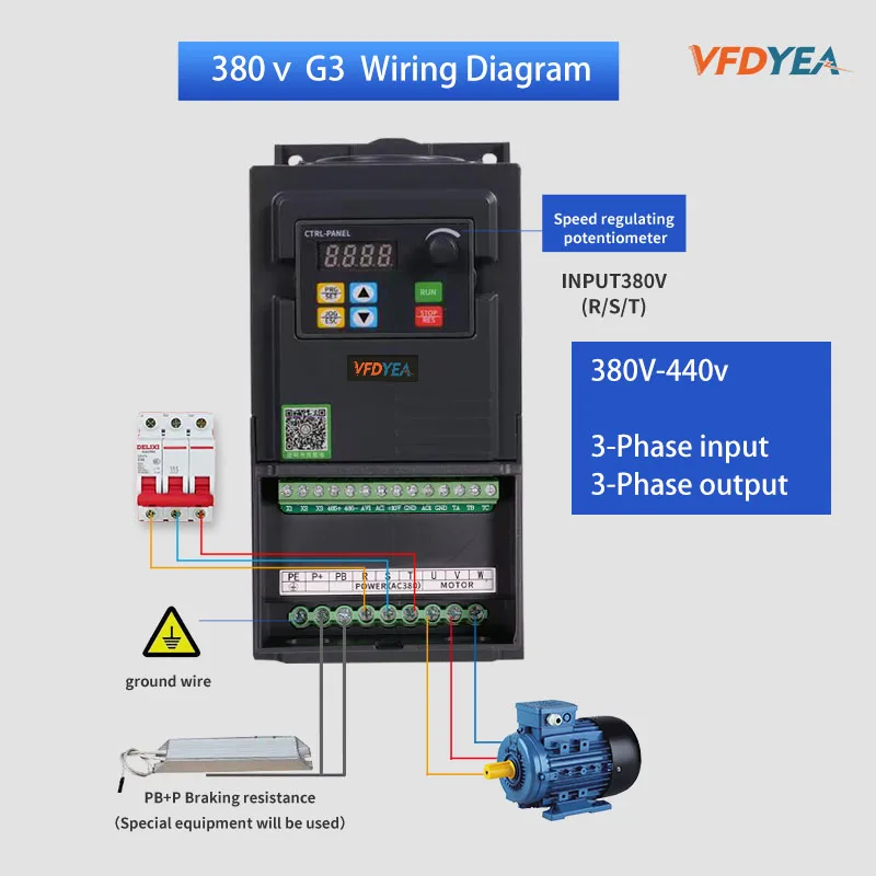 Vfd Inverter 1.5Kw/2.2Kw/3Kw Convertitore Di Frequenza 380V 3-Fase Di Uscita Del Convertitore Di Frequenza Variabile Convertitore Di Frequenza Per Il 