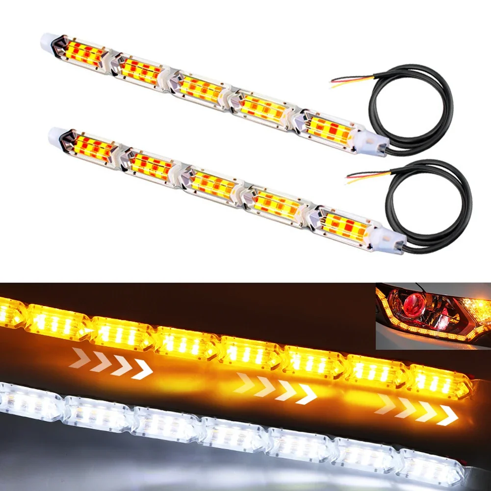 รูปสินค้า ไฟหน้า LED ยืดหยุ่นกันน้ำ สีเหลือง สำหรับรถยนต์