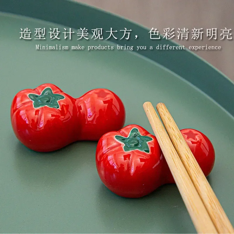 Creative Fruit Chopstick Holder Ceramic Simulation Food Knife Spoon Fork Tableware Holder Chop Stick Rack Kitchen Table Decor