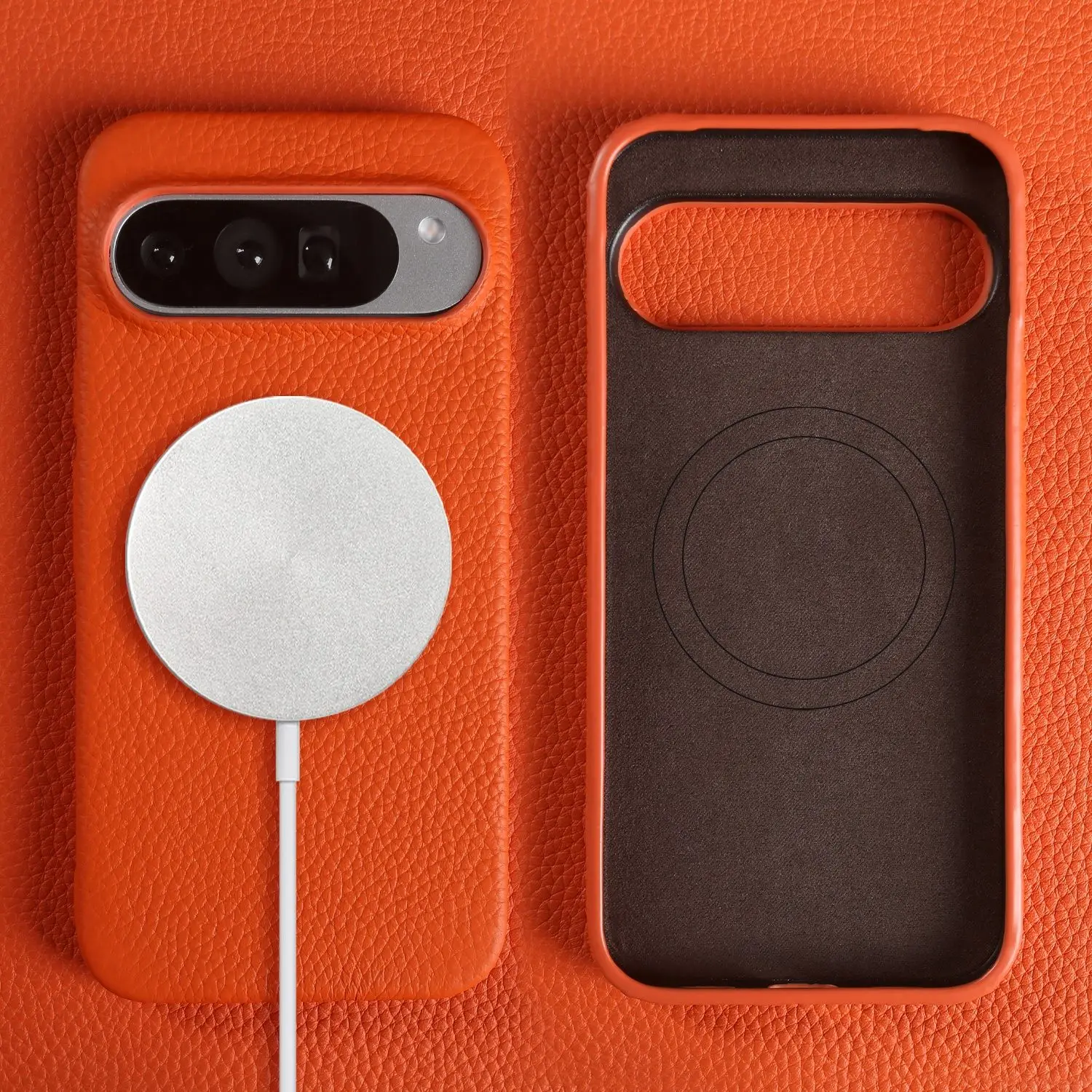 Luxury Magnetic Genuine Leather Case – Premium Shockproof Back Cover with Full Protection and MagSafe Compatibility