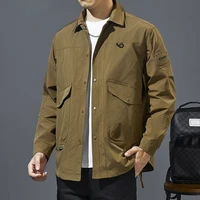 New Cargo Jacket Men Autumn Spring Shirt Fashion Casual Solid Man Coat Outwear Windbreaker Chaqueta Men's Clothing Top 1