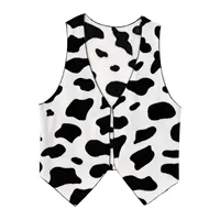 Gilet imprimé vache pour hommes, haut en flanelle, sans manches, ouvert sur le devant, veste, Cardigan de Cowboy pour Halloween, Festival, fête Rave, déguisement 5