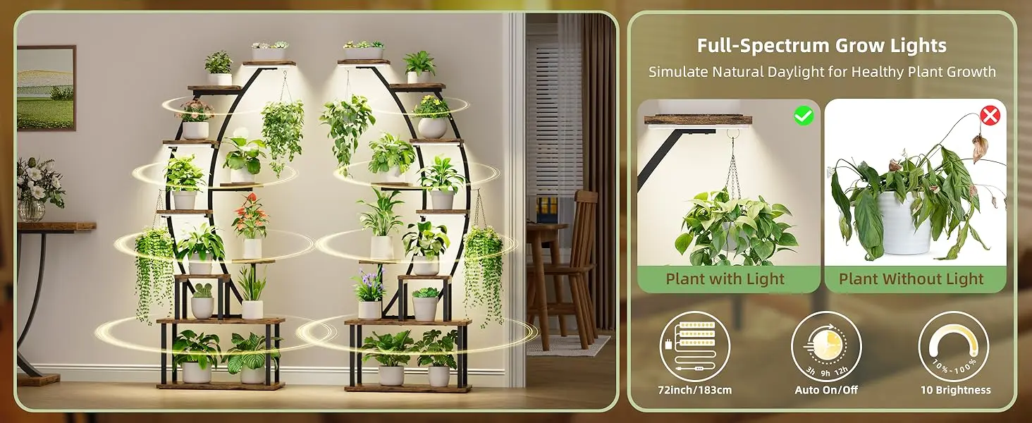 Plant Stand with Grow lights