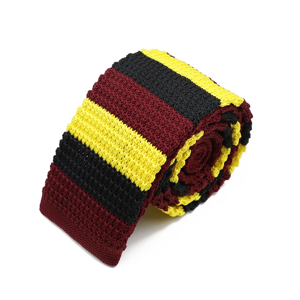 New 5.5cm Knitted Tie for Men and Women in Red Green Grey Striped Colorful Pattern Slim Fit Narrow Winter Tie Accessories Gift