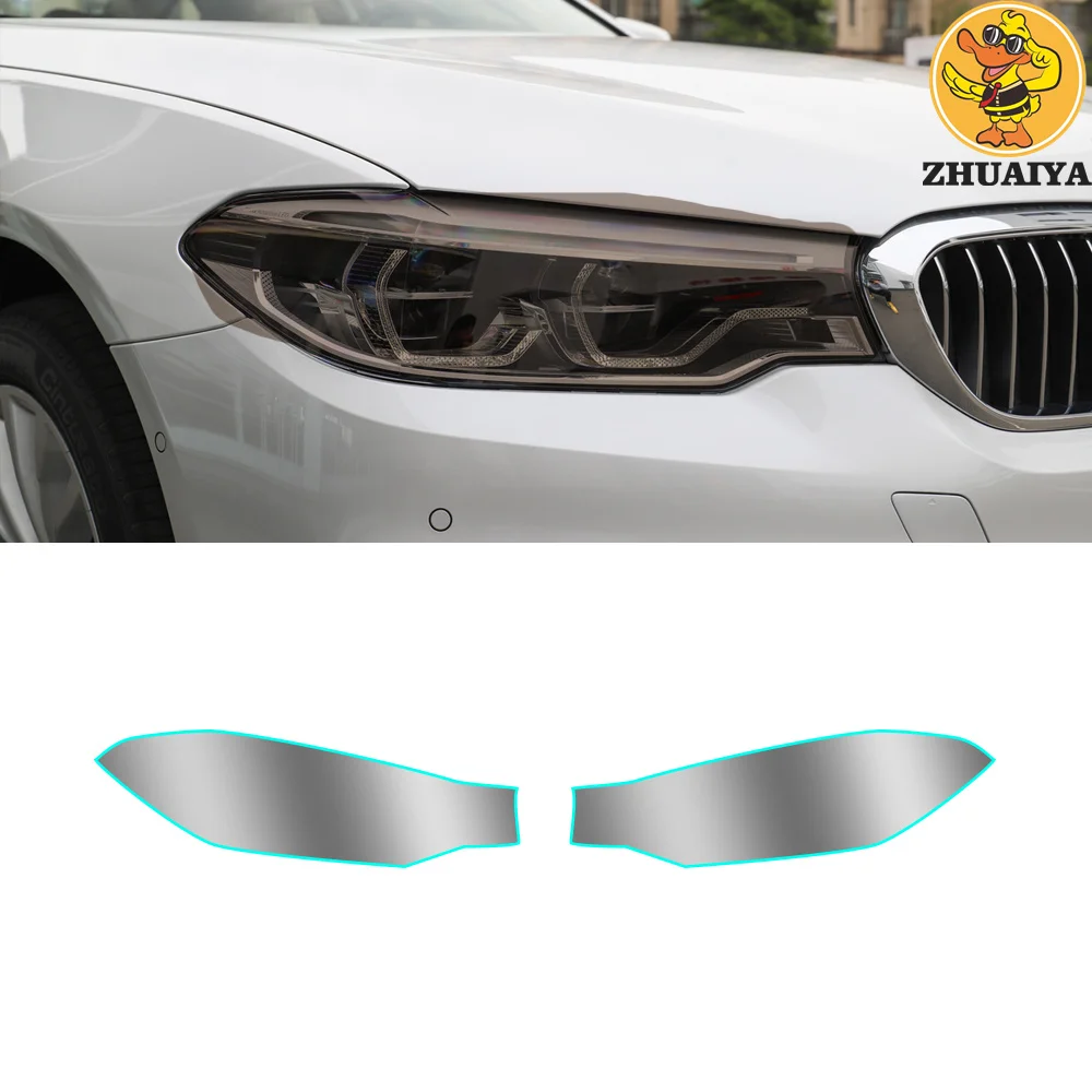 For BMW 5 Series G30 2017 2021 Pre Cut Car Headlight Tint Smoked Black