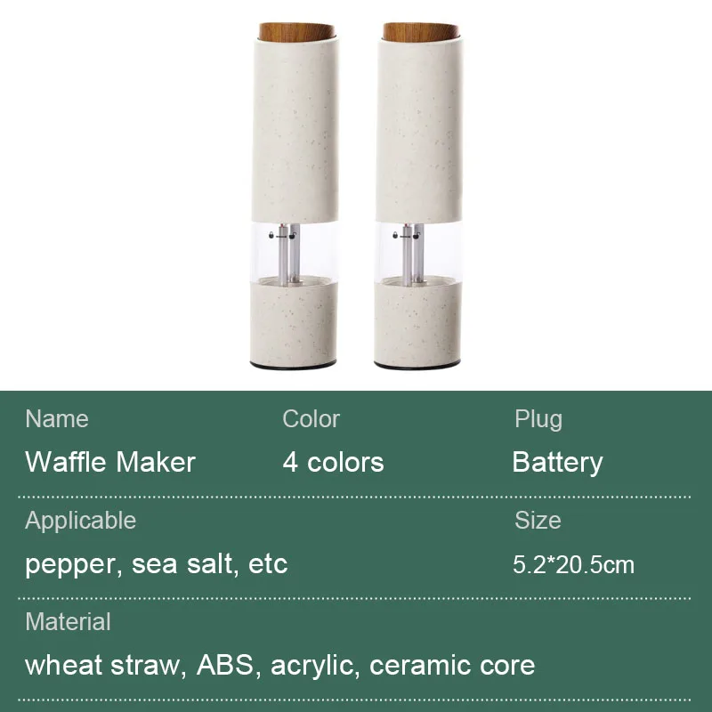 Automatic Salt Pepper Grinder Electric Spice Mill Grinder Seasoning Adjustable Coarseness Kitchen Tools Grinding For Cooking BBQ 5