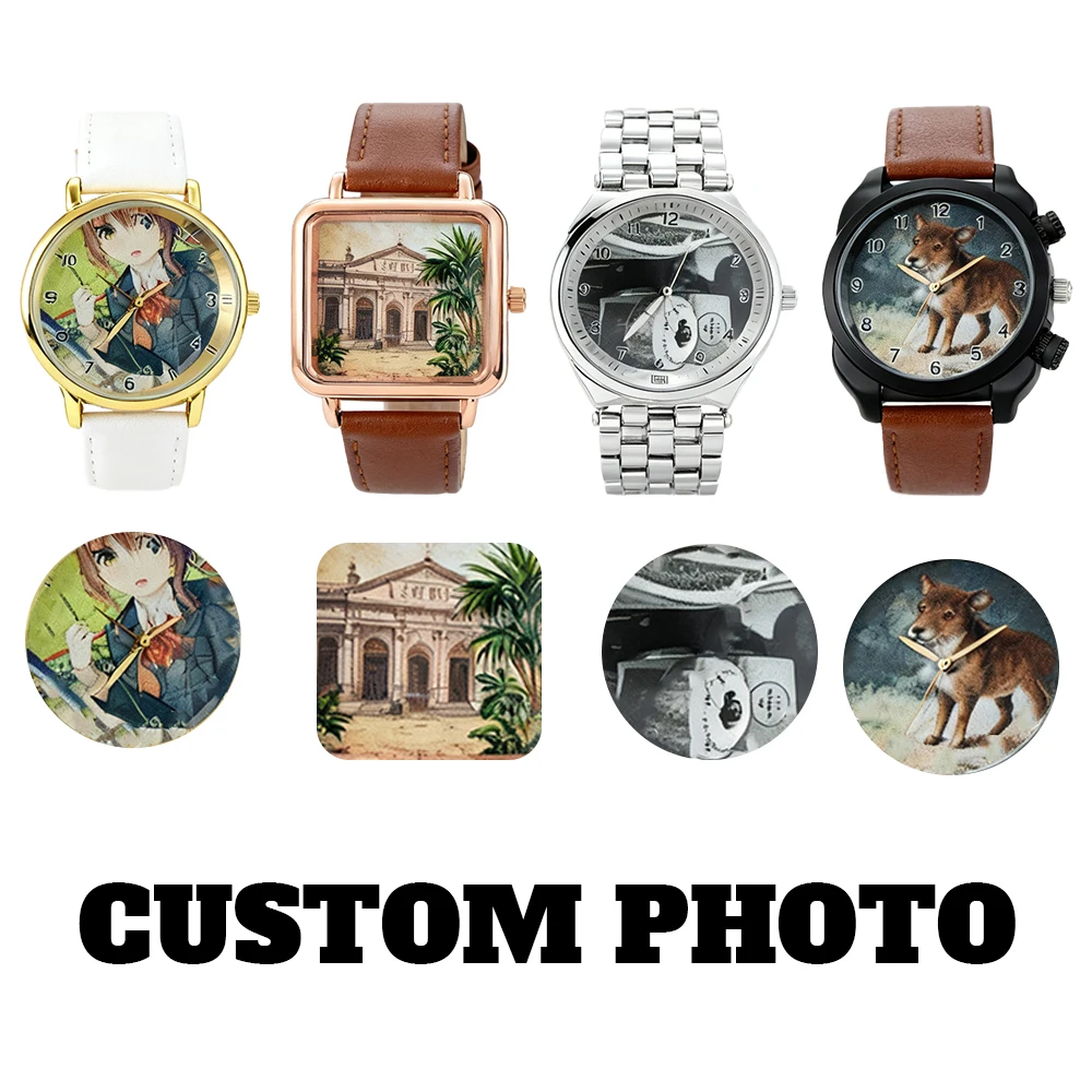 Montre à motif personnalisé unisexe, Photo imprimée, Campus Punk, Style Cool, montre-bracelet personnalisée, cadeau commémoratif de vacances