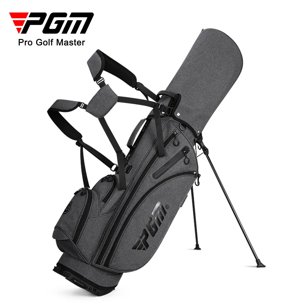 

PGM Men's Golf Stand Bag Standard Ultralight PVC Wear-resistant Bag Large Capacity Training Accessories Gray Hold 14pcs Clubs