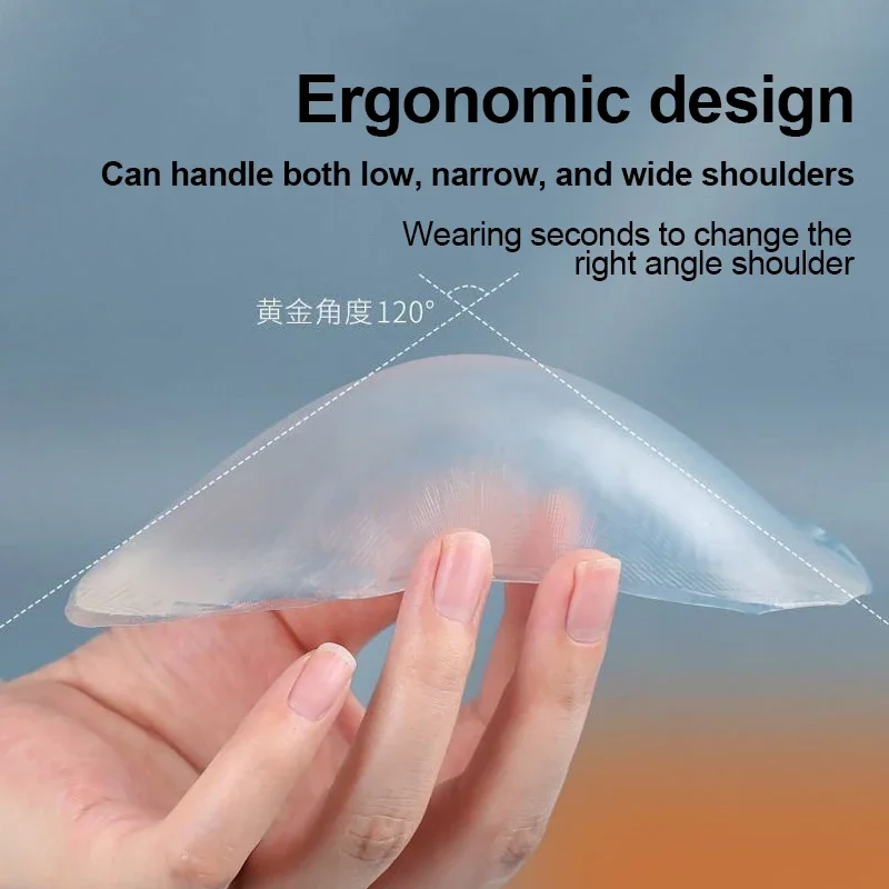 Soft Silicone Shoulder Anti Slip Padded Shoulder Pad for Woman Enhancer Reusable Self-Adhesive Clothing Decoration silicone shoulder pad,shoulder pads