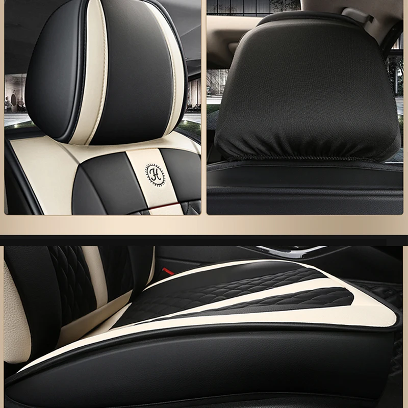 Auto Sitzbezüge für VW Tiguan Touareg Atlas Amarok Schwarz PU Leder 1 Sitz