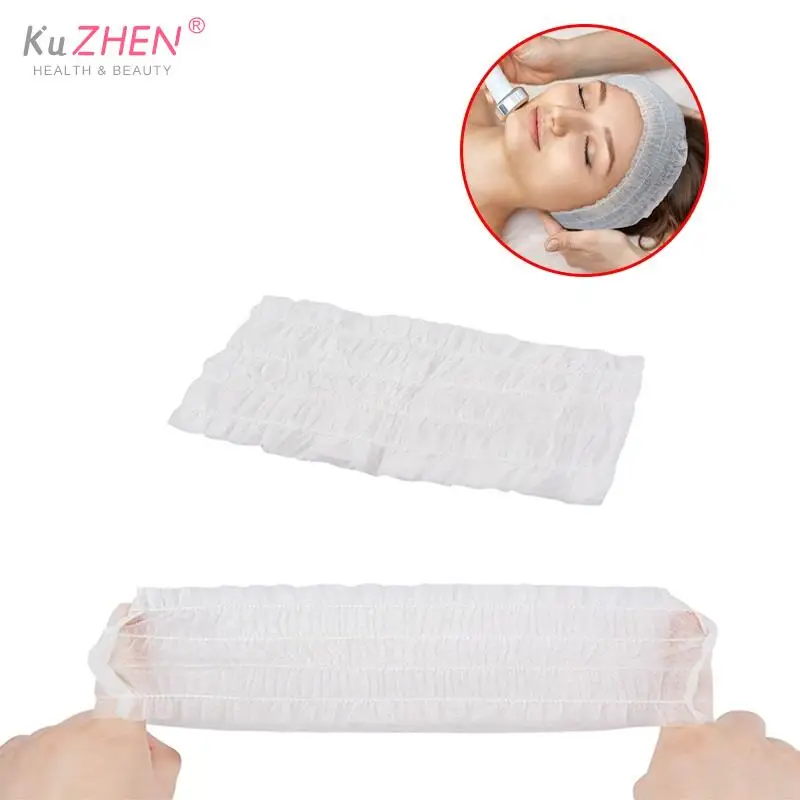 

10PCS White Disposable Spa Facial Headbands Non-Woven Cloth Hair Band Soft Skin Care For Women Girls Makeup Bathroom Supplies