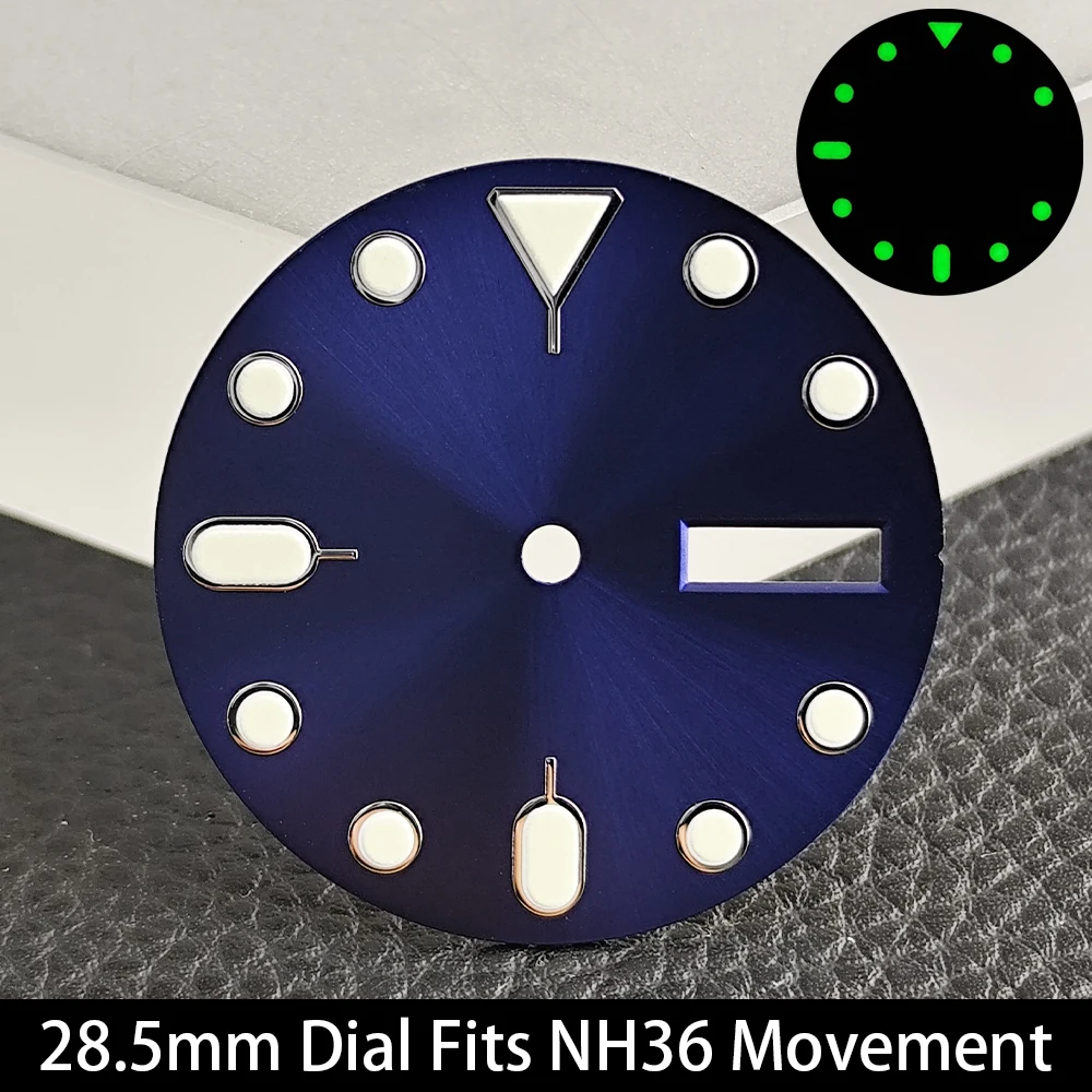 Green Luminous Mechanical Watch Dial - 28.5mm