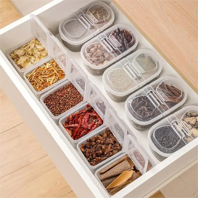 1 reusable small box with lid for refrigerator and storage, used to store  vegetables, fruits, nuts, kitchen accessories