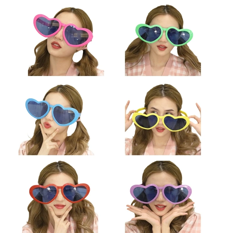 

Funny Oversized Heart Shape Sunglasses for Party Cool Eyeglasses Novelty Frame Eyewear Adult Selfie Props Accessories