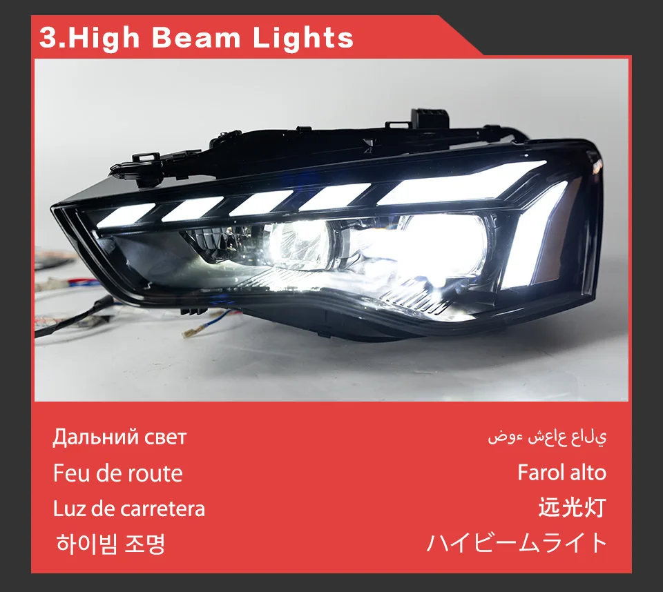 AKD رئيس مصباح لأودي A5 A5L LED المصباح 2008-2016 المصابيح الأمامية A5 DRL بدوره إشارة عالية شعاع الملاك العين العارض عدسة