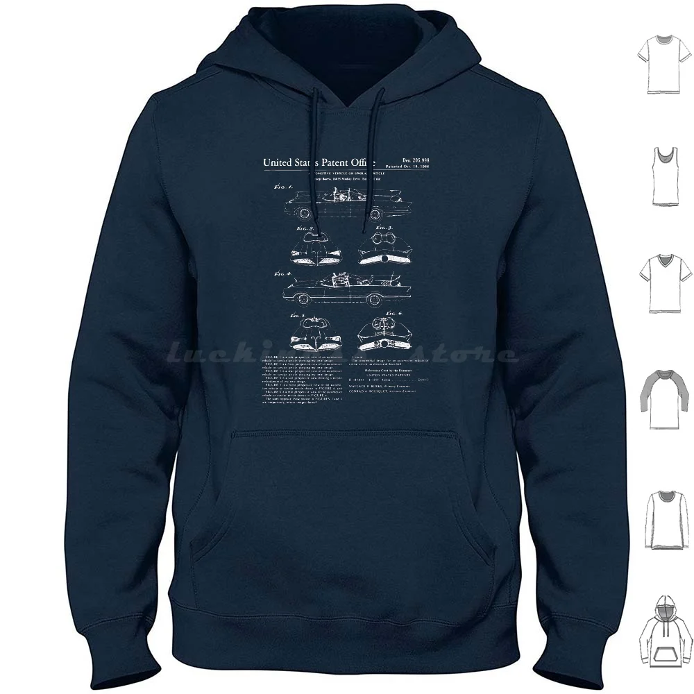 Batmobile Patent Hoodies Manica Lunga Batmobile Super Hero Bat Batmobile Arkham Knight Batmobile Evolution Patent