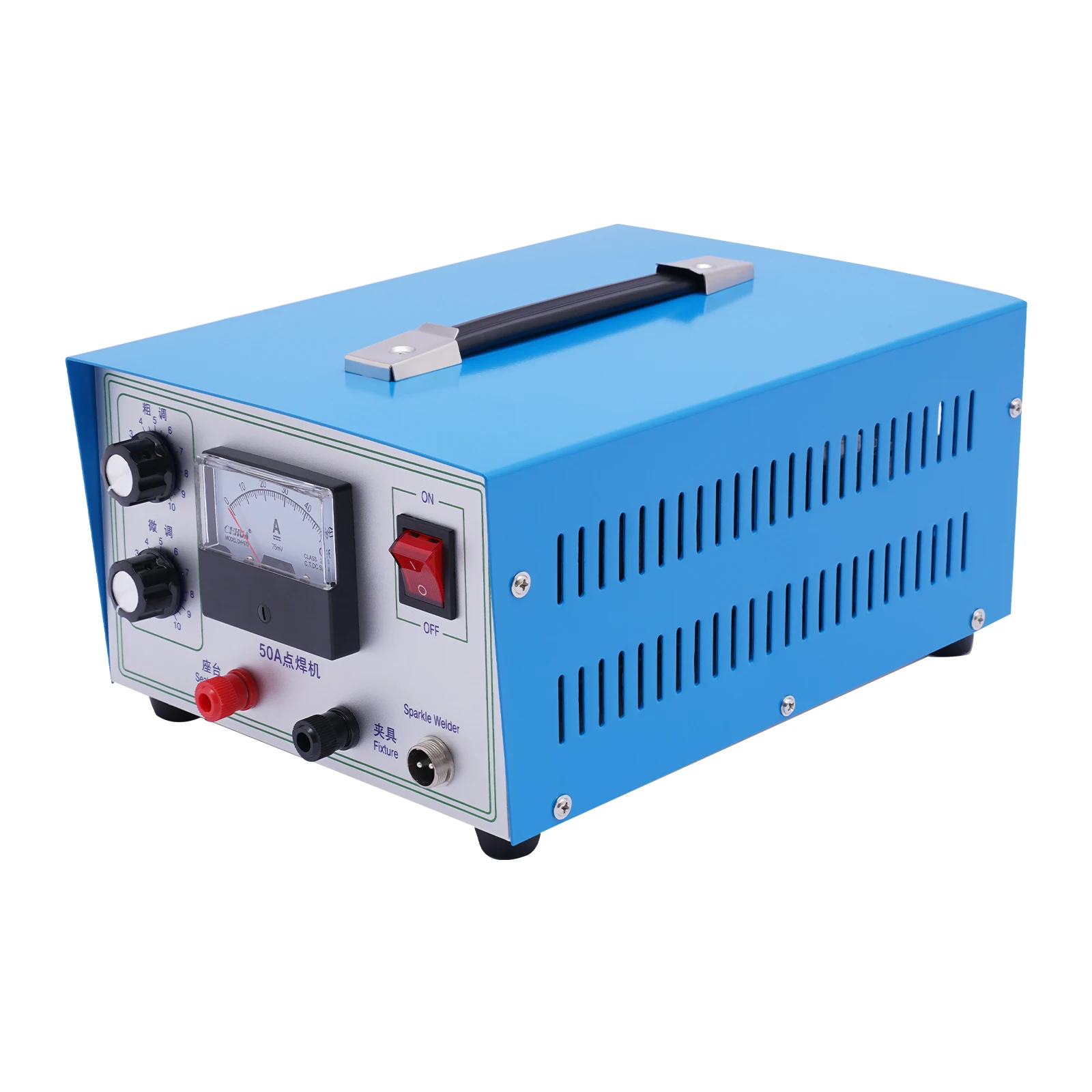 50A 500W Jewelry Spot Welder Pulse Sparkle Welding Machine with Foot Pedal for Gold Silver Platinum