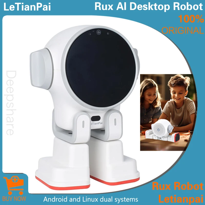 AI Rux Smart Pet Robot Emotional Interactive Companion Voice Dialog Remote Monitoring Built-in 4GB RAM/32GB Kids Gift kawaii pet
