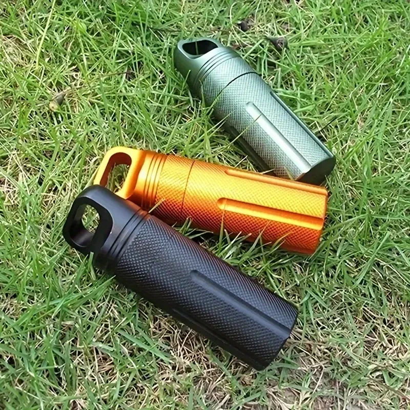 Backpack Attachment Outdoor Waterproof Storage Box Portable Medicine Bottle Aluminium Alloy Sealed Cylindrical Keyring Accessory
