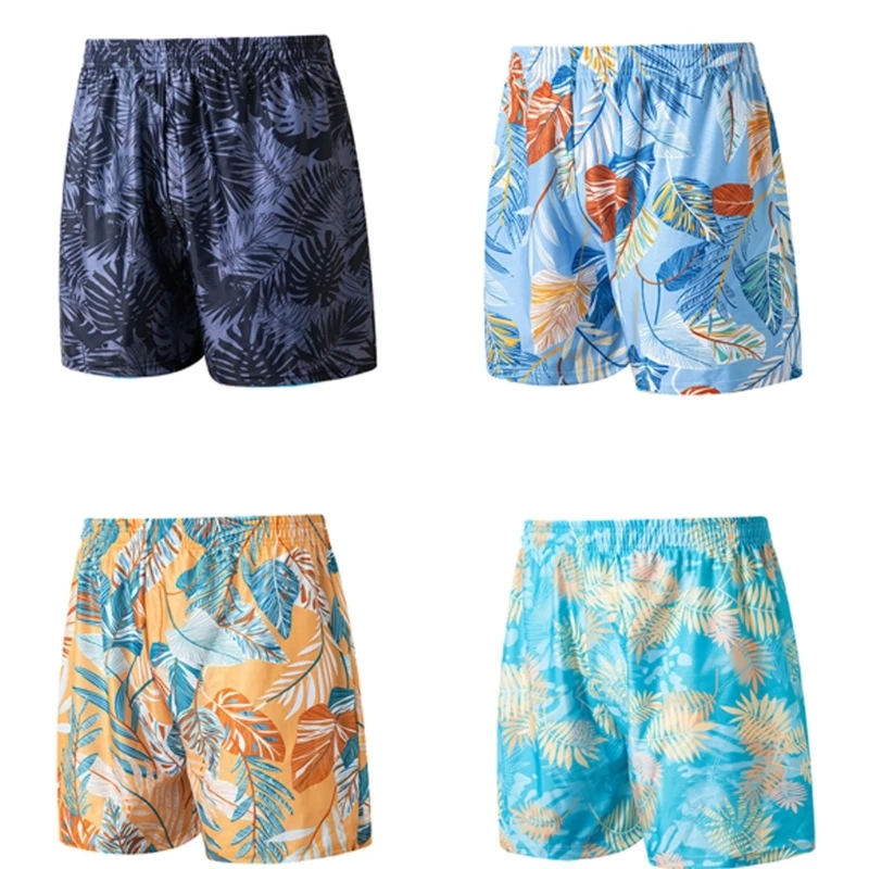

Man Swimsuit Trunks Quick Drying Boardshorts Swim Trunks Loose Swimming Beach Shorts Flower Print Swimwears Bathing Suit