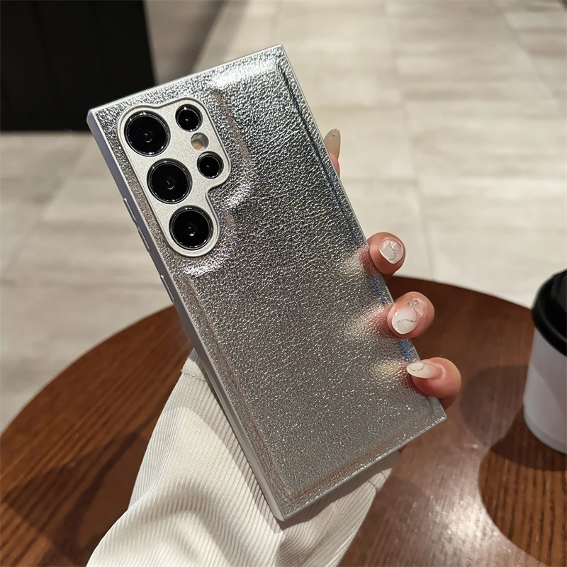 Luxury PU Leather Pattern Shockproof Phone Case with Matte Finish