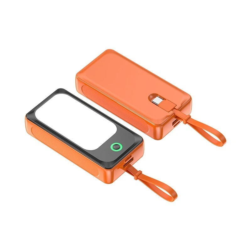 Mini Power Bank Portable 20000mAh Charger Fast Charging External Battery Built in Cables LED for iPhone Xiaomi Huawei