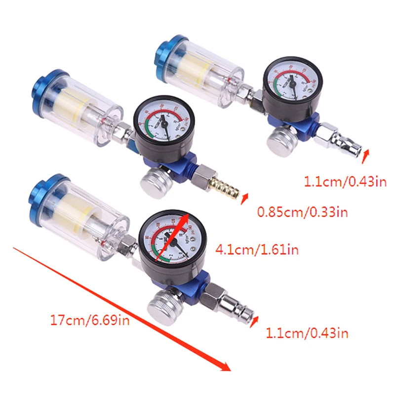 Pistolet pulvérisateur bleu et transparent pour aérographe, jauge d'air Sochi, séparateur de filtre de piège à eau d'huile en ligne, adaptateur JP EU US, outils pneumatiques