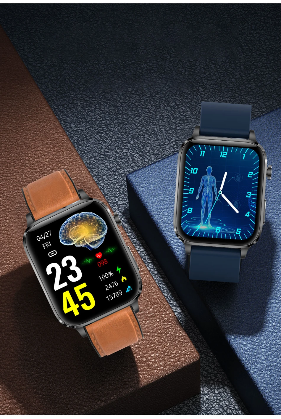 Glicemia Smart Watch Ecg + ppg Monitoraggio Pressione sanguigna Temperatura  corporea Smartwatch Uomo IP68 Fitness Tracker impermeabile Z