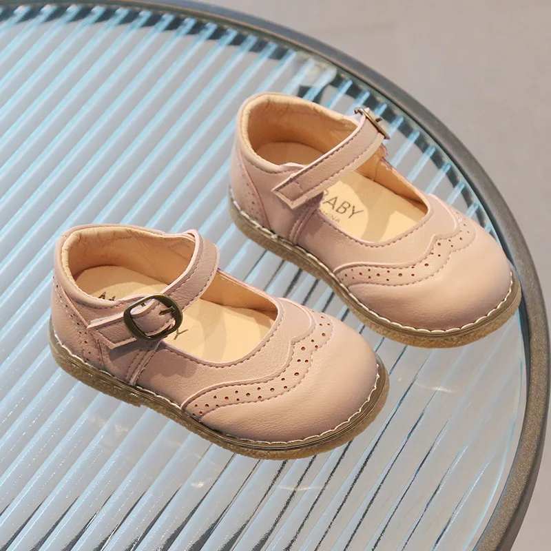 

Girls' Leather Casual show Children's flat school shoes
