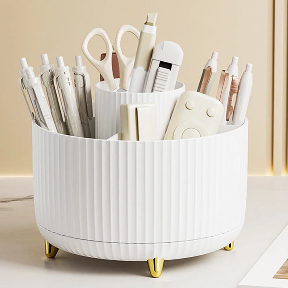Makeup Brush Holder Organizer 360° Rotating Countertop Makeup Brush Organizer 5 Slot Makeup Organization and Skincare Storage 2