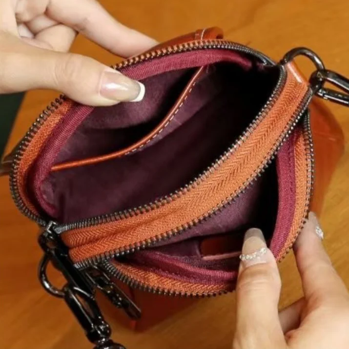 Dames crossbody tas van echt leer modieuze schoudertas koeienhuid_voghion.com