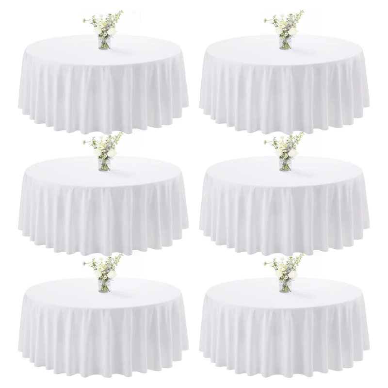 275CM Home Round Tablecloth Washable Table Cloth Decorative Table Cover for Wedding Party Dining Banquet Buffet Formal Events