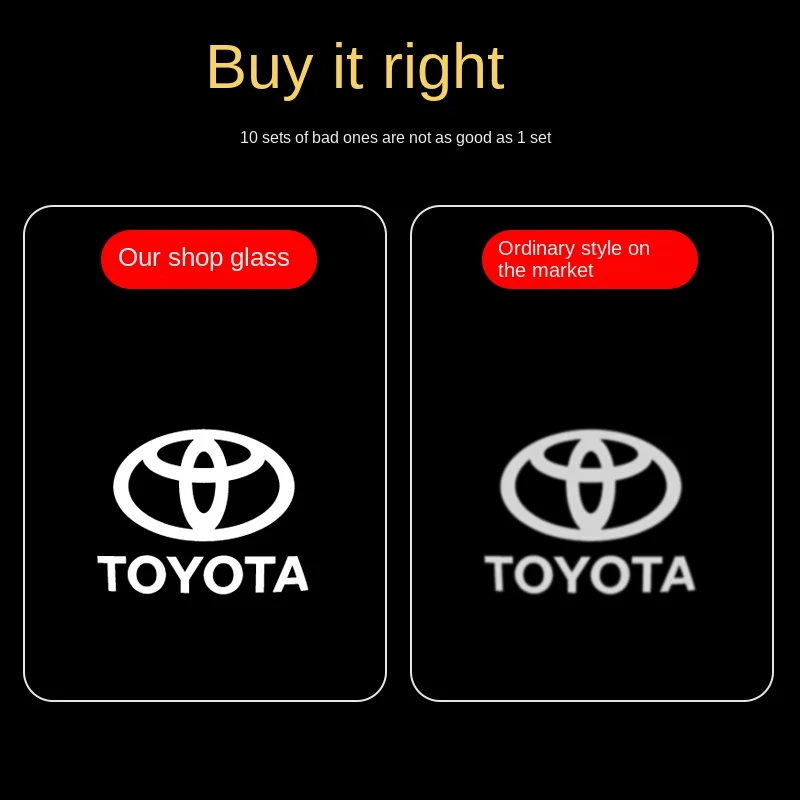 Car door LED high-definition projection light sign light For Toyota C-hr Prado Rav4 Yaris Hilux Prius Avensis Corolla Camry 6