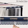 Clothes Drying Rack Foldable - 2 Level Stainless Steel Laundry Drying Rack with Height-Adjustable Wings, 33 Drying Rails 6
