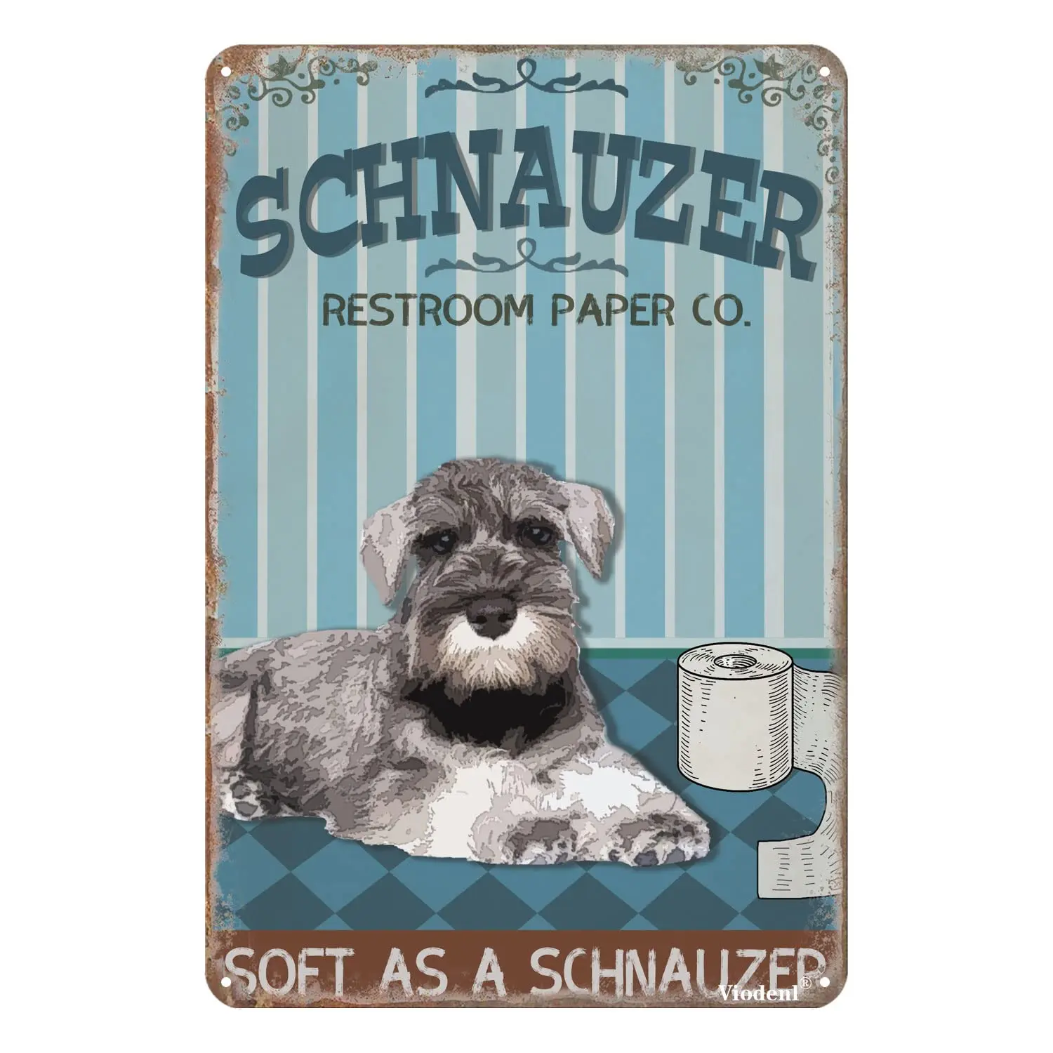 

Vintage Tin Signs Schnauzer Restroom Paper Co. Art Sign Home Bar Cafe Club Cave Wall Bathroom Decor Metal Sign 12x8 Inches