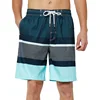 Colorful Stripe Pattern Beach Shorts For Men USA Flag 3D Print Swim Trunks Summer Surf Board Shorts Loose Short Pants Streetwear 5