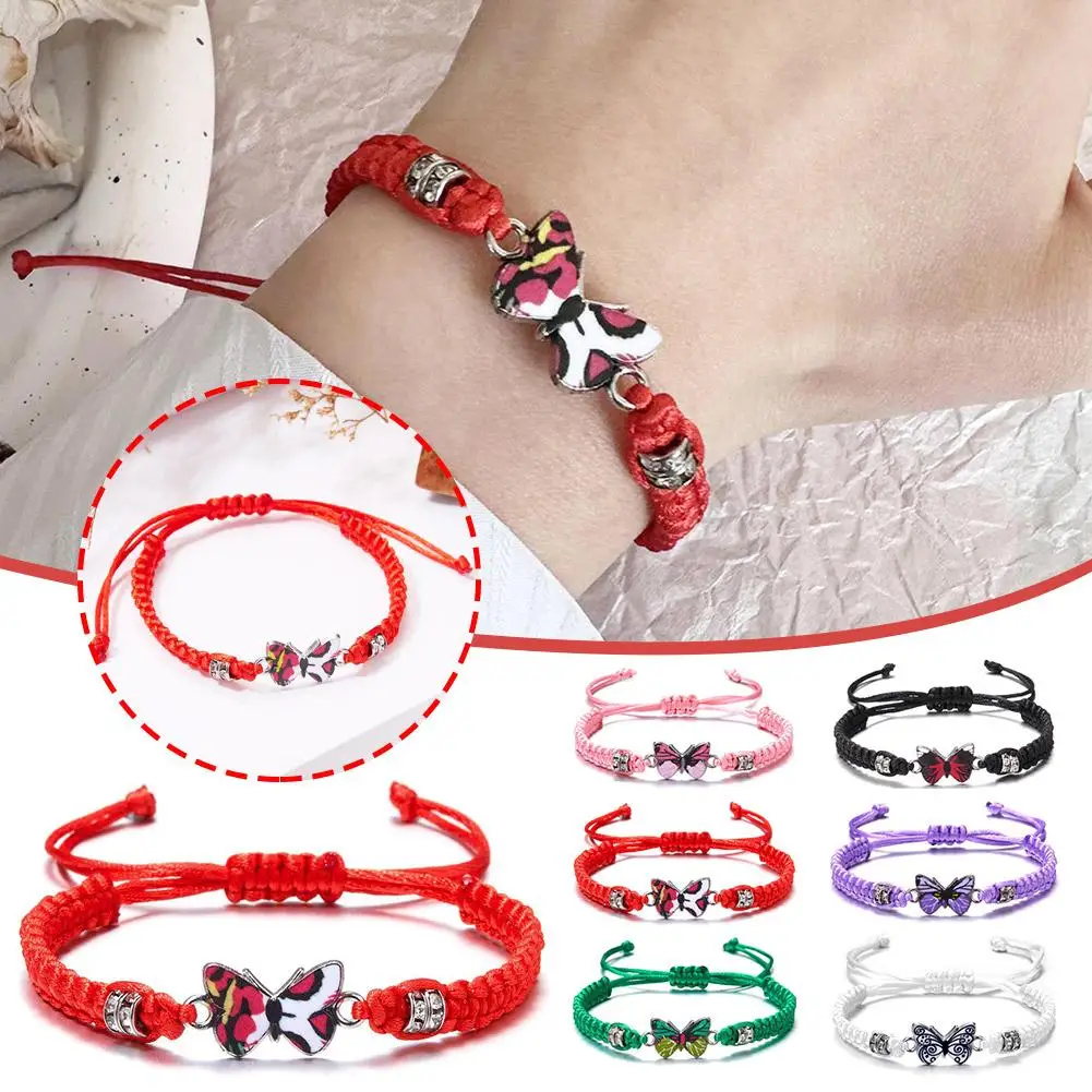 

New Handmade Braided String Butterfly Bracelet For Women Adjustable Classic Couple Charm Bracelet Fashion Jewelry Party Gif Z2J7