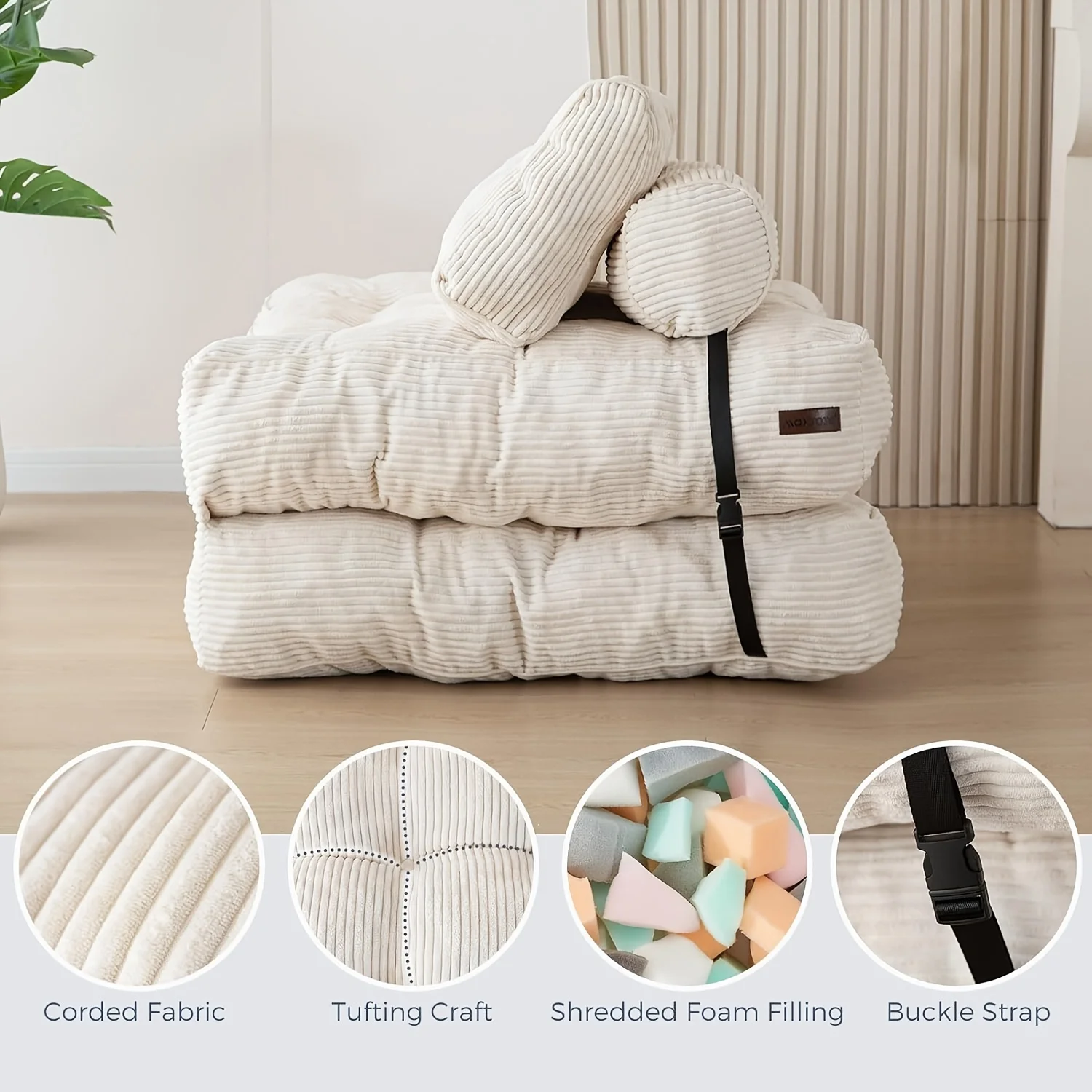 Modern Luxury Sofa Couch for Living Room, Bean Bag Chair, Adult Floor Sofa Bed, Suitable for Living Room and Bedroom