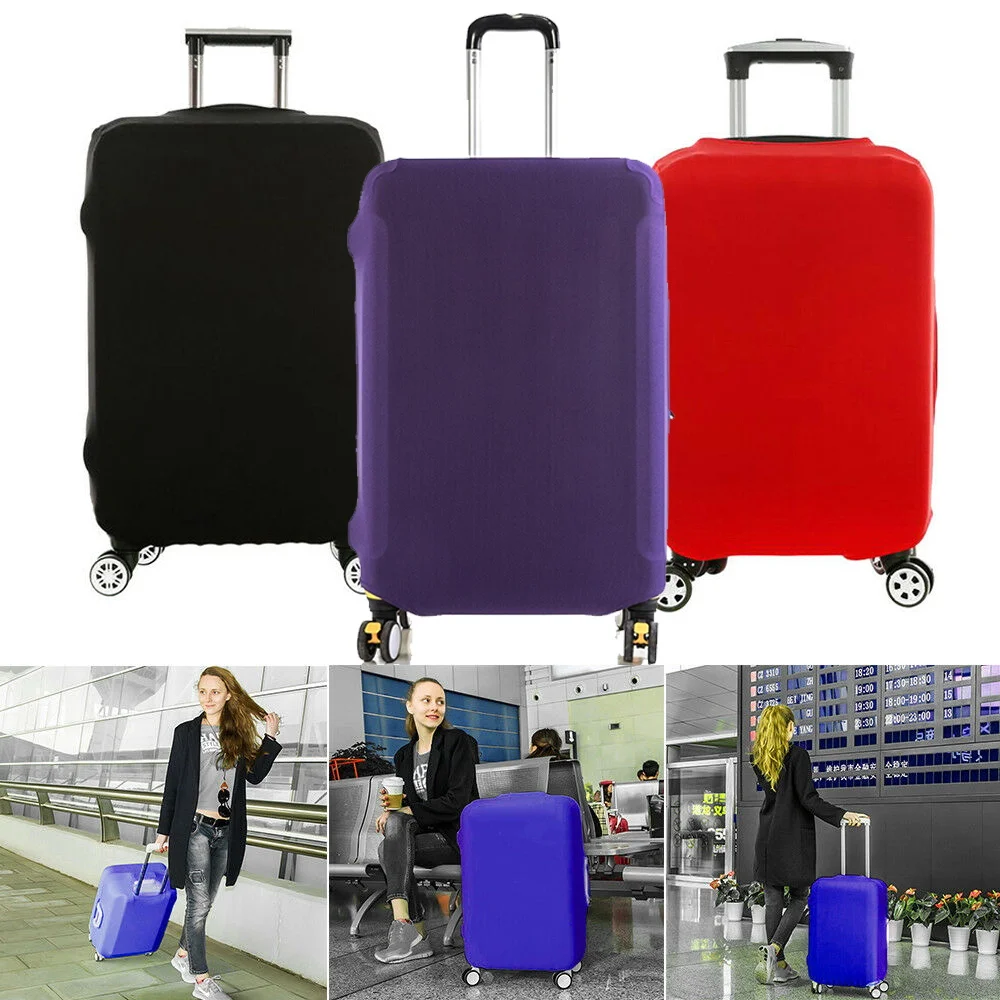 Travel Essentials Luggage Cover Airplane Traveler Accessories Elastic Trolley Dust Covers for 18-28 Inch Carry-ons Suitcase Case