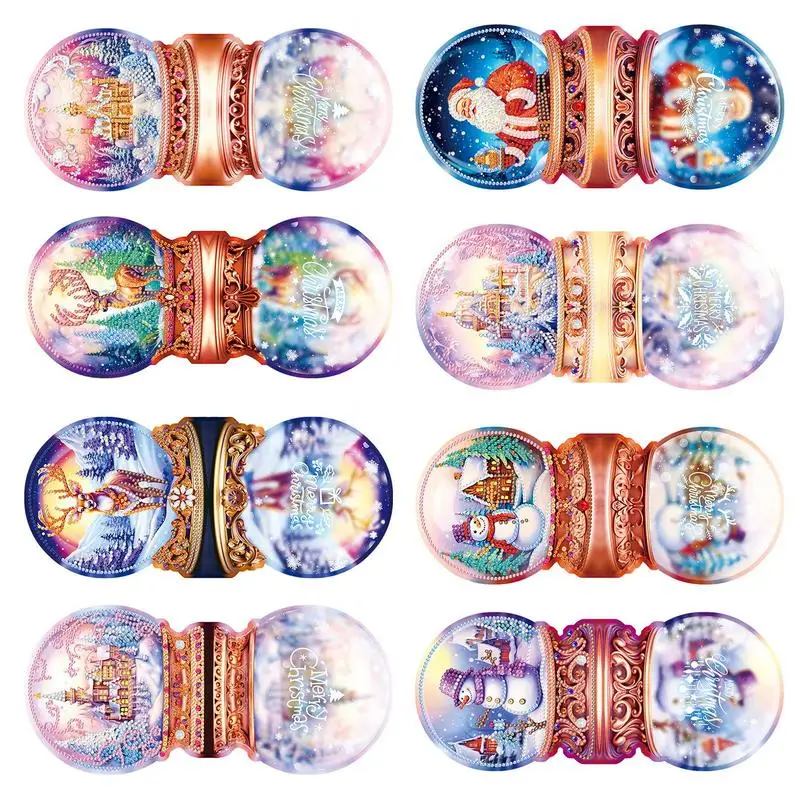 

DIY 5D Rhinestone Art Painting Ornament Christmas Painting Art Ornaments Gem Art Gift Cards Party Cards Set Birthday Gifts