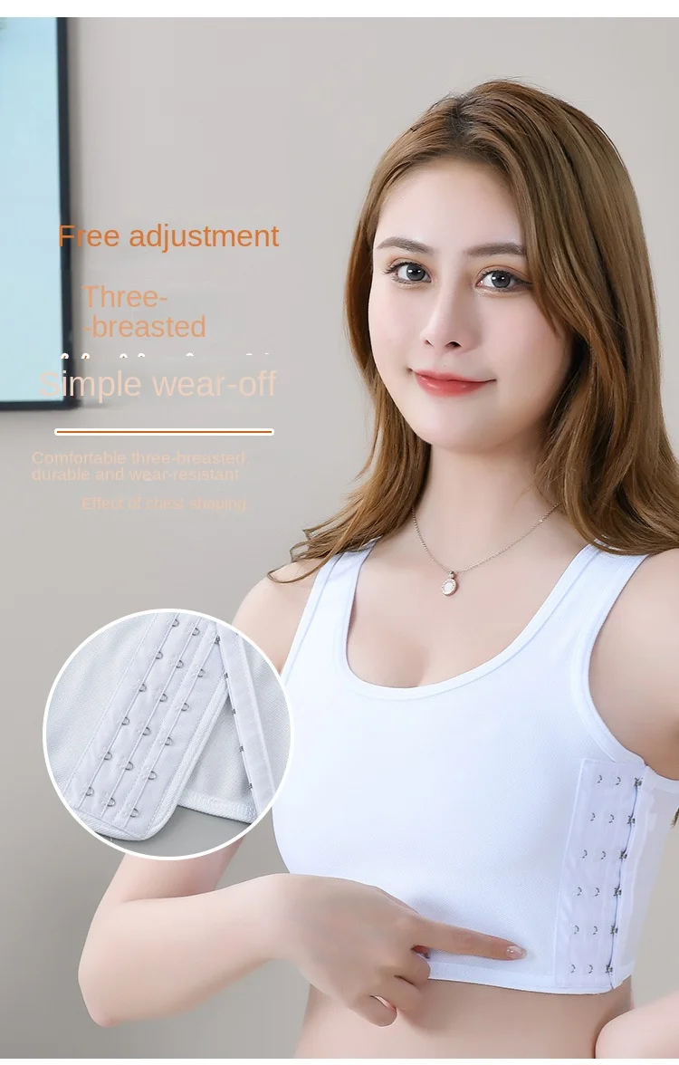 Description Picture 5 of itemFlat Breast Binder Tomboy Lesbian Underwear Women Seamless Summer Short Vest Tank Top Shaper Bustier Shpaer Vest