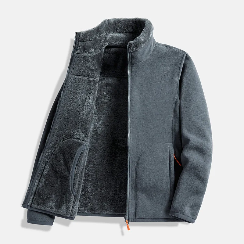 남녀공용 야외 가디건 플리스 재킷, 두꺼운 산호 플리스 재킷