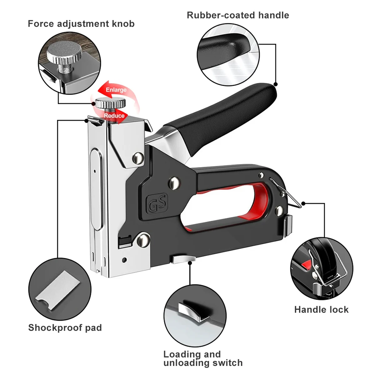 4 in 1 Nail Gun With 4000 Staples Tool Kit Staple Gun for Wood Fabric Stapler Home Repair DIY Tool Kit 3