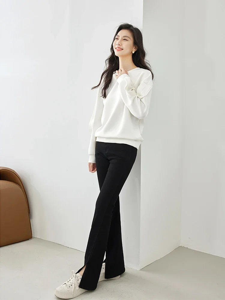 VIMLY Women's Pullover Sweatshirt 2023 Autumn O-neck Loose Lazy Style Korean Fashion Casual Long Sleeve Top Female Clothes M3253